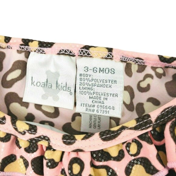 Koala Kids Bikini Baby Girl 3-6 mos Bathingsuit Pink Leopard Swimsuit NWT 2 Piec - Picture 7 of 8